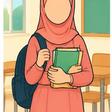 Ilustrasi pelajar (wanita)